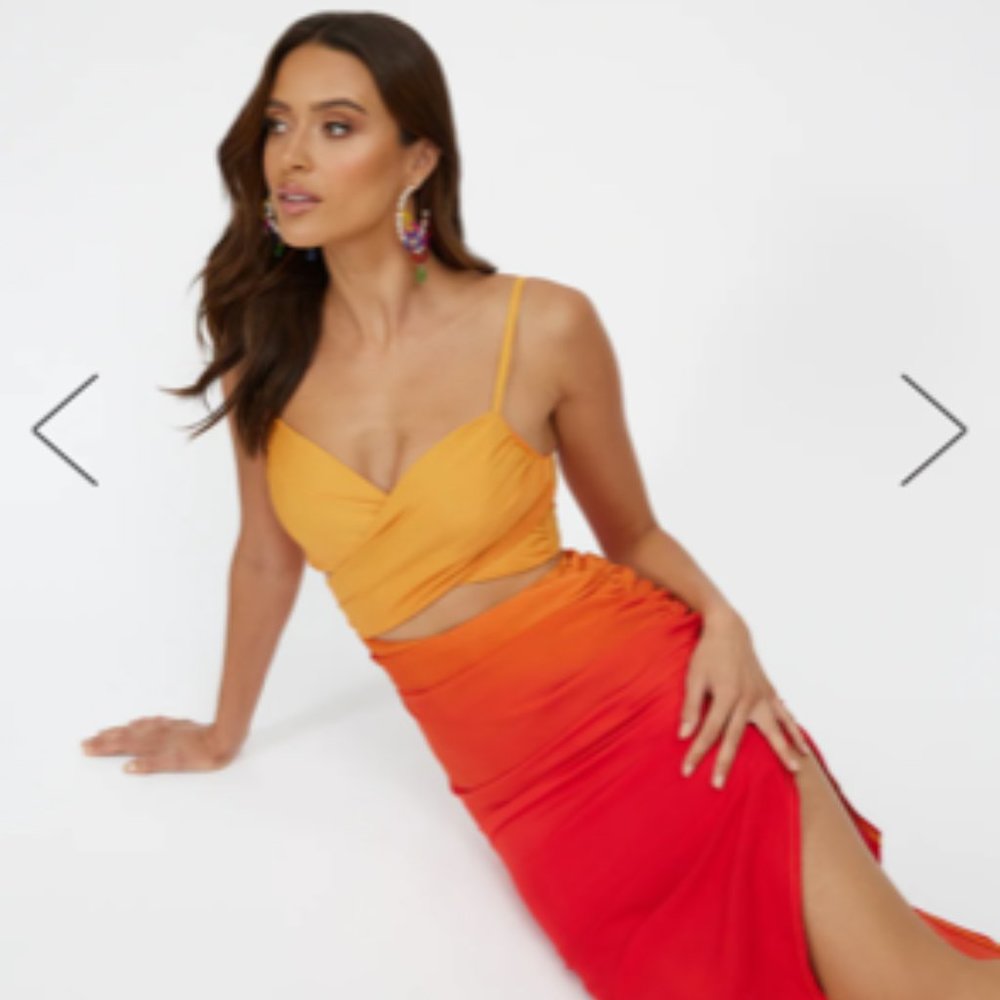 Twin Flame Midi Dress Red